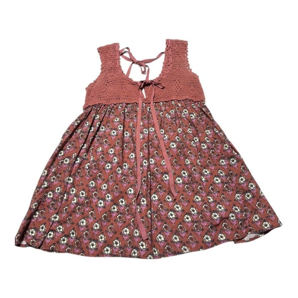 Free People Crochet and Floral Tank Size Small